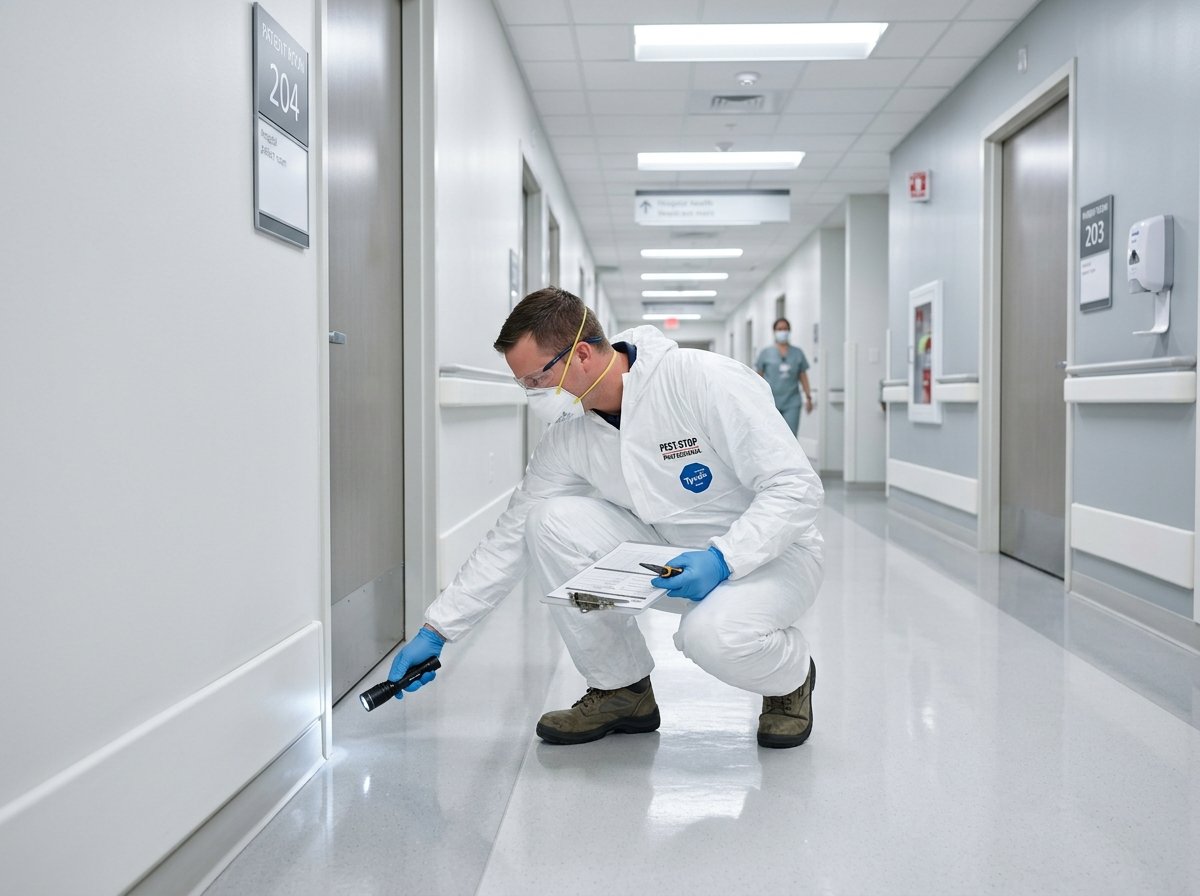 Técnico em traje de biossegurança realizando inspeção técnica em hospital em Bauru - Casa Livre